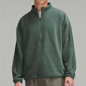 Lululemon Oversized Fit Fleece Half Zip Pullover Mens Large Athleisure Green
